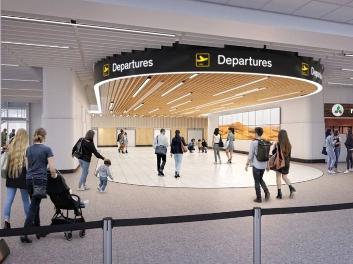 An artist's impression of how the departures area will look